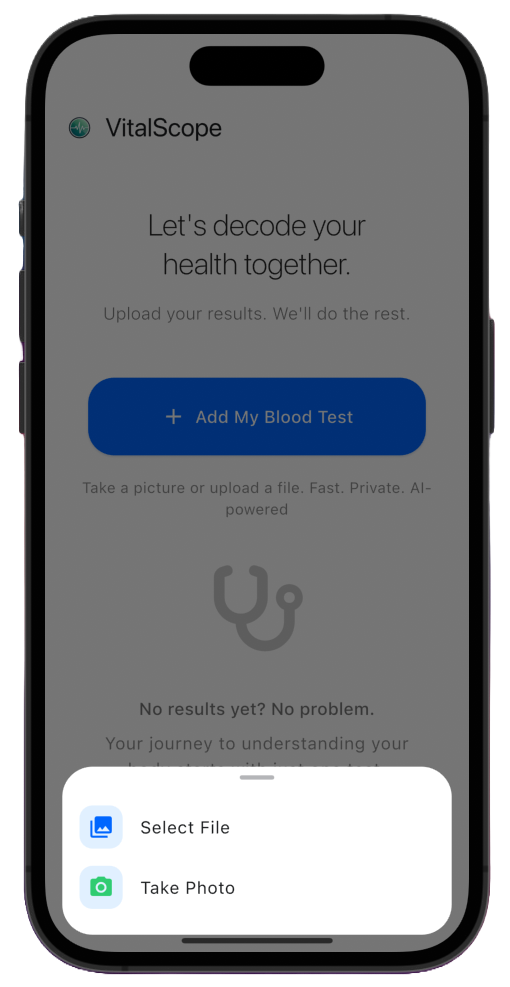 Scan or upload your health reports